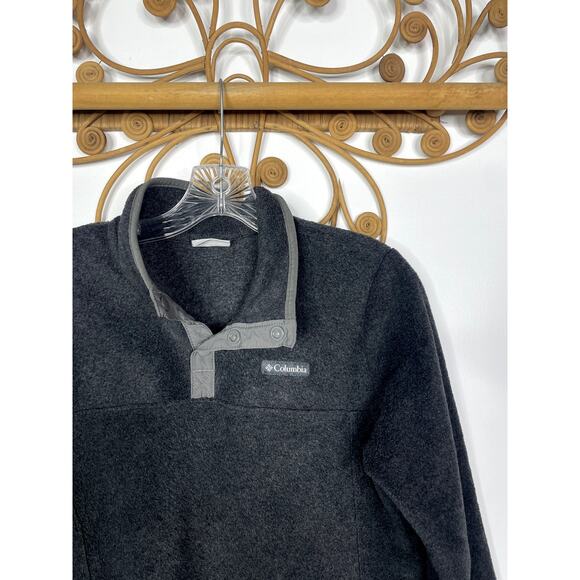 Columbia Fleece Pullover 1/4 Snap Gray XL - Picture 2 of 4